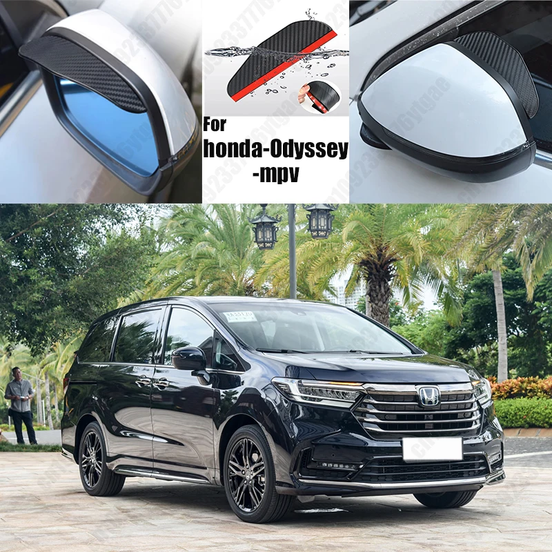 For honda-Odyssey-mpv 2PCS Car Rearview Mirror Rain Eyebrow Visor Carbon Fiber Car Rearview Side Snow Sun Visor Rain Cover