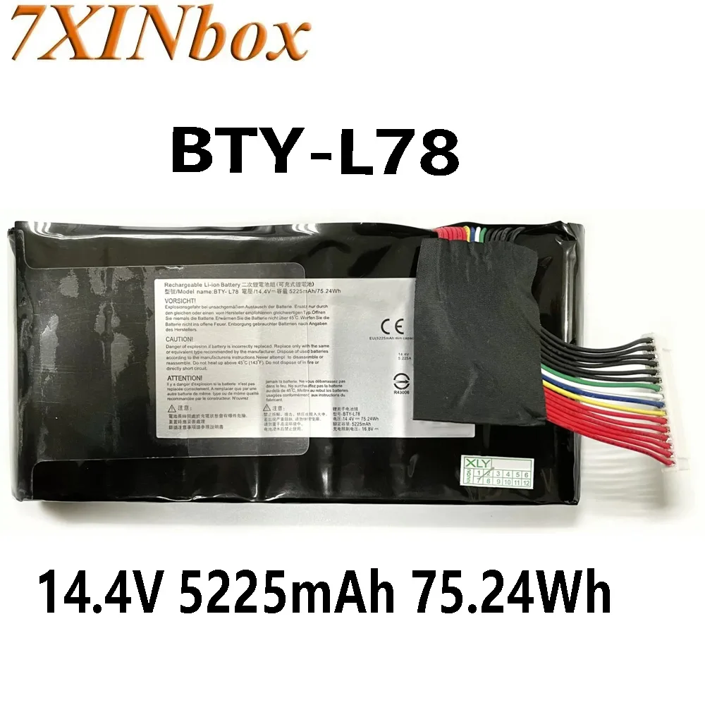 

7XINbox BTY-L78 14.4V 5225mAh 75.24Wh Laptop Battery for MSI GT80 Titan GT80S GT73 GT73VR GT62VR GT83VR GT83