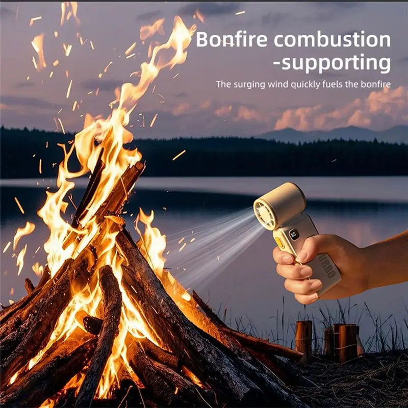 BABZ Outdoor Cooling Fan High-Speed Handheld Mini Violent Fan Portable USB Rechargeable 3600mAh Purple