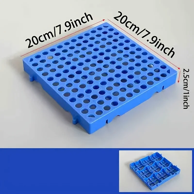 10 Pcs Blue Plastic Pallets - HDPE Waterproof Storage Grid Pads, Lightweight, Nestable & Interlocking With Breathable Grids, Suitable For Garage, Kitchen, Supermarket, Basement (Indoor & Outdoor Use)