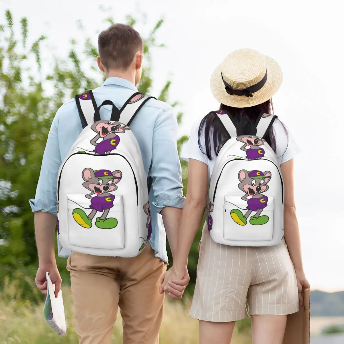 Chuck E. Mouse Backpack Hot Sale Daypack Large Capacity Boys Girls BookBag School Bag Shoulder Bags for Men Women