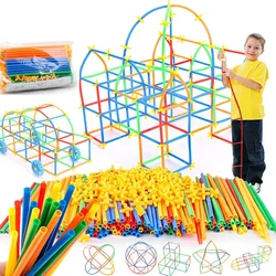 Straw Constructor Toys  Building Toys Straws and Connectors Building Sets Colorful Motor Skills Engineering Educational Toy