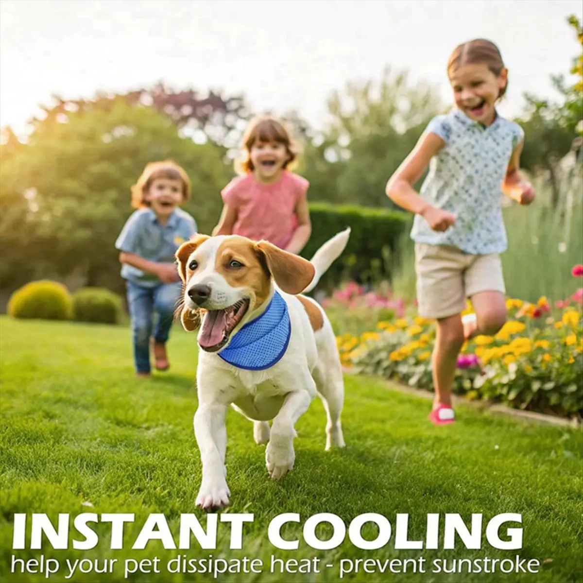 

Just- Dog Cooling Bandana 2 Pack Instant Chill Out Pet Scarf Adjustable, Summer Outdoor Ice Neck Cooler, Prevent Sunstroke L