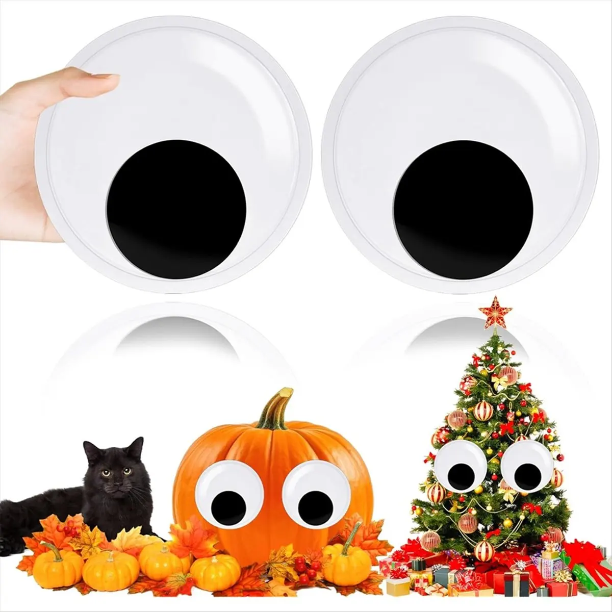 AB52 2 Pcs 6 Inch Giant -Eyes, Googly Eye with Self Adhesive for DIY Crafts-Ornaments,Halloween-