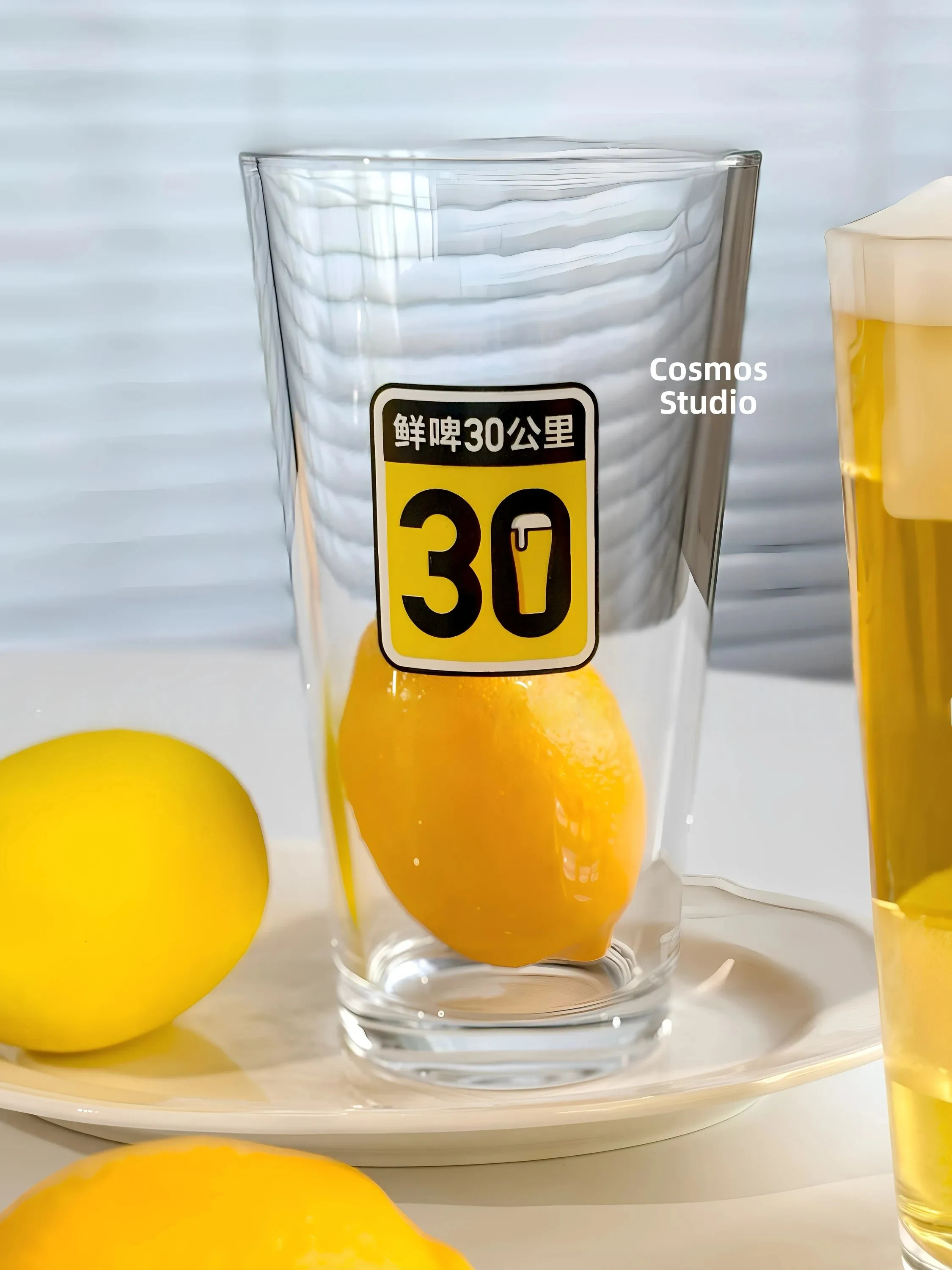 30km  Beer Pint Glass Beer Cup American Style Reinforced Glass Craft Beer Drinking Glass Handmade Beer Mug for Dining An...