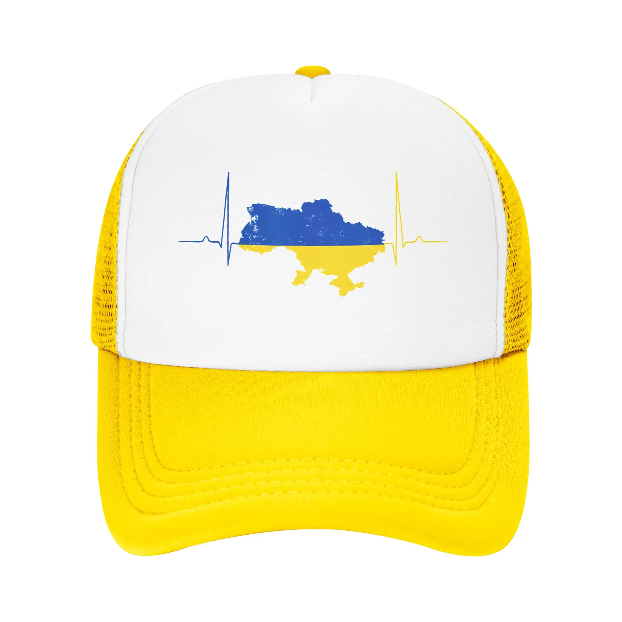 Ukraine Heart Ukrainian Heartbeat Mesh Baseball Cap Unisex Outdoor Trucker Hat  Hat Adjustable Summer Trucker Hats