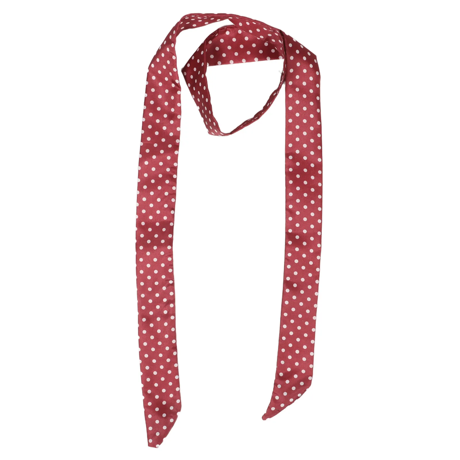 Cinturón de tela con estampado de lunares rojos de estilo vintage, para atar en la cintura, ideal como fajín para vestidos, cinta francesa, cinta para el cabello, para envolver bolsos y como asa para bolsos.