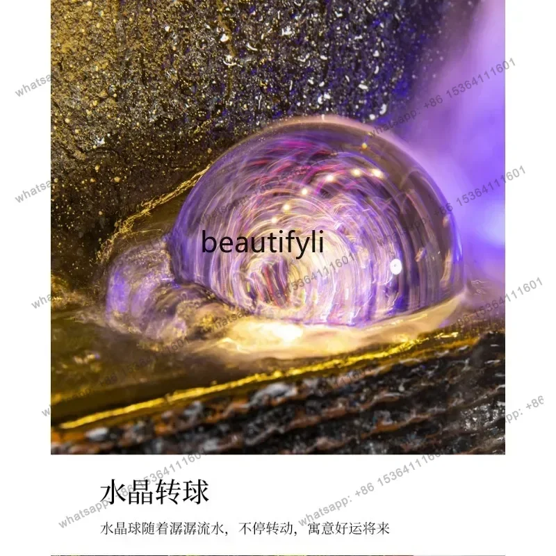 Chinese Style Water Curtain Wall Water Fountain Decoration Office Living Room Waterscape Floor Opening Fortune