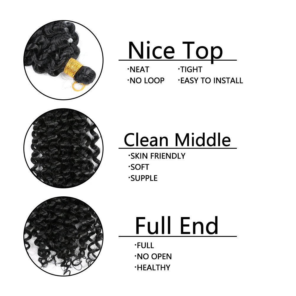 Afro Curls Synthetic Braiding Hair Extensions Water Wave Hair Bundles Ombre Braiding Hair Crochet Braids For Black Women