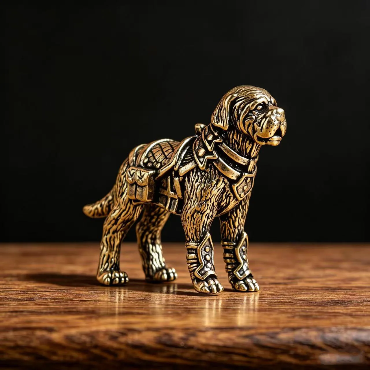 1/2 Piece Set of Brass Dog Figurines, Vintage Cultural and Creative Crafts, Halloween and Christmas Gifts