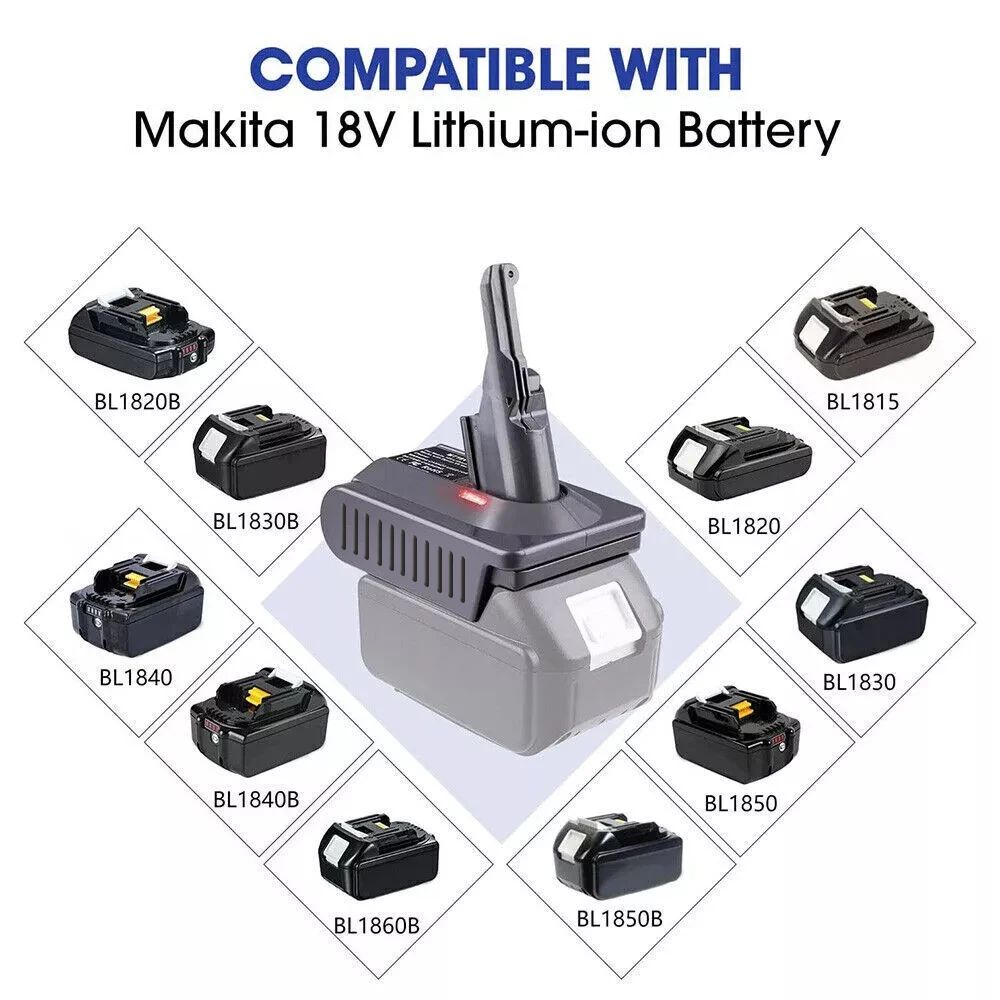 Turpow Battery Adapter For Makita BL1830 18V Battery to Dyson V7/V8 Adapter with Dyson V7/V8 Series Lithium Tool Batteries