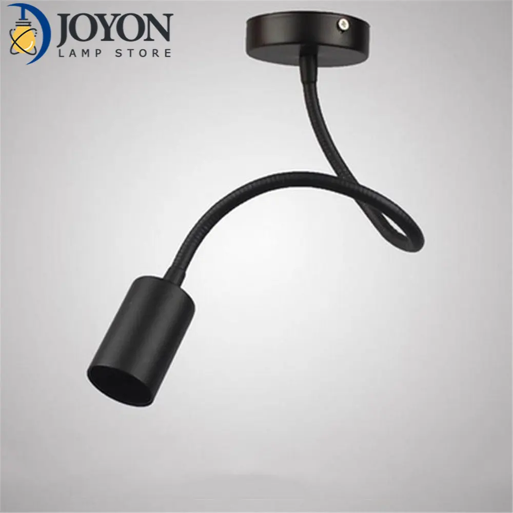 

White Hose Neck E27 Track Light Gooseneck Rail Ceiling Mounted Track Lighting Industrial Clothing Store Adjusted Rail Lamp Spots