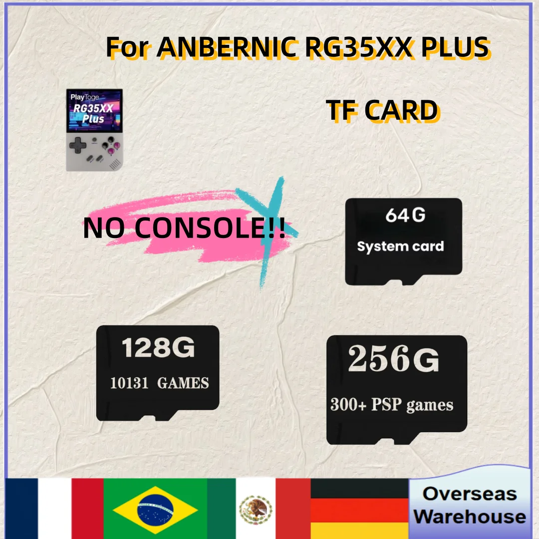 

For Anbernic RG35xx Plus Memory Card PSP Gamesvideo Game Console 256gb Tf Card Preloaded Games 300+ Pre-install Retro Games