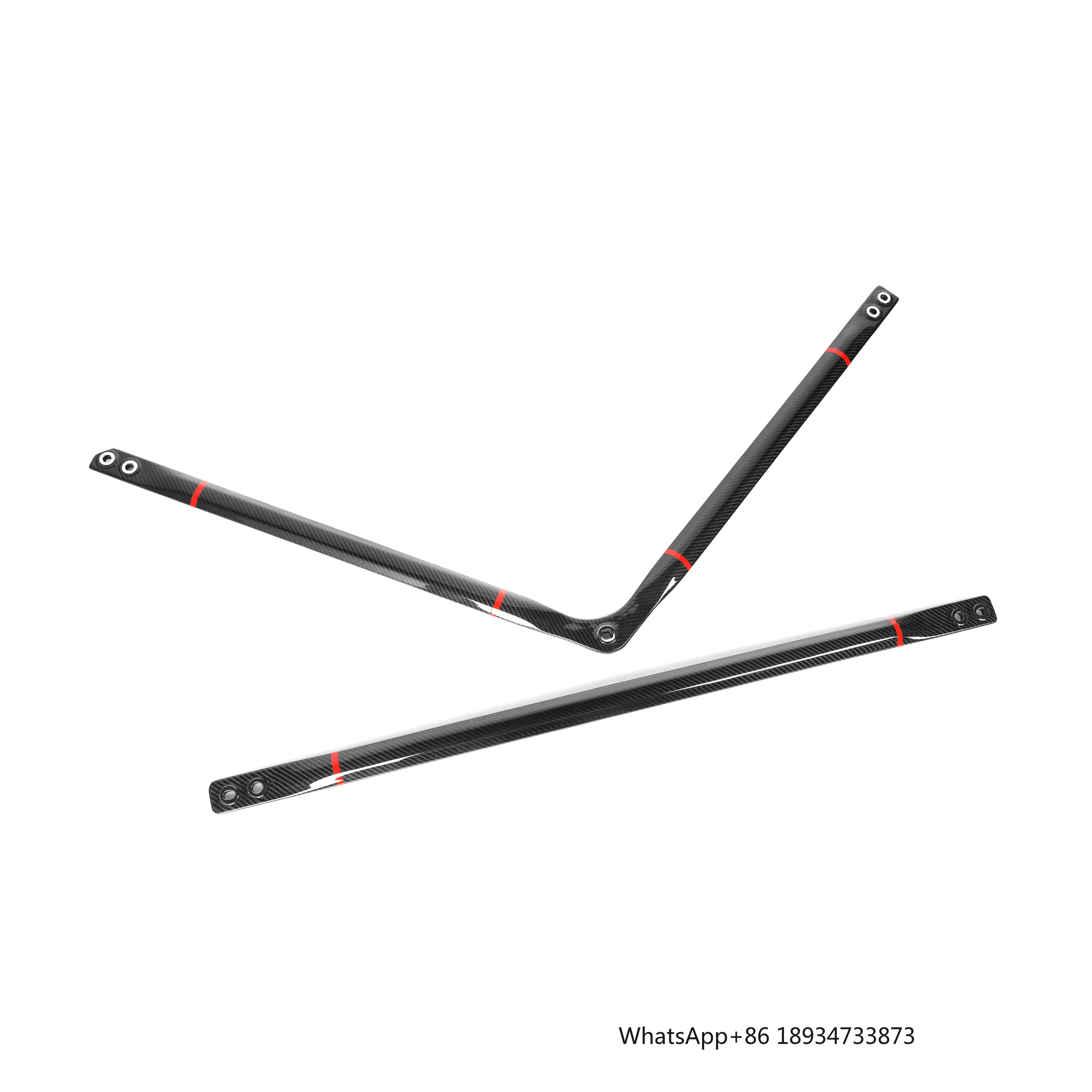 Dry Carbon Fiber Engine Strut Brace Bar with Red Line  for BMW G80 G82 G83  M3 M4 2021-2023 G87 M2 2023+  Interior Engine Bar