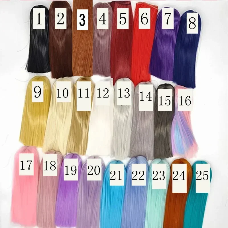 1/3 1/4 1/6 1/8 1/12 BJD doll hair OB11 clay doll with high temperature fiberbangs roll long doll wig 25 color