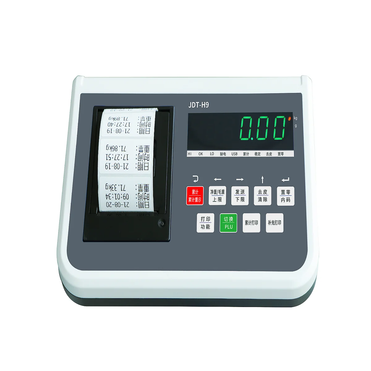 Balança de bancada eletrônica comercial de 100 kg com etiquetas imprimíveis