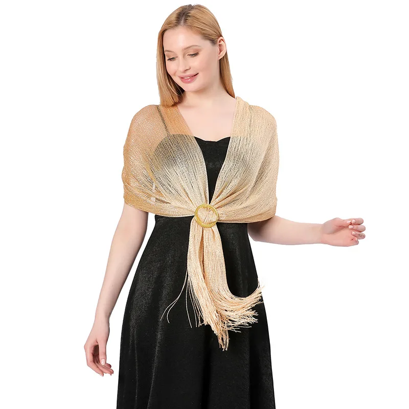 gold wrap for evening dress Long Beaded Faux-Wrap Prom Dress with Strappy Back Rose Gold / 12