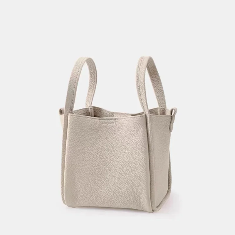 ZR DIARY Leather Tote Bag Women Simple Large Shoulder Bag with Large Capacity Handbags Bucket Bags