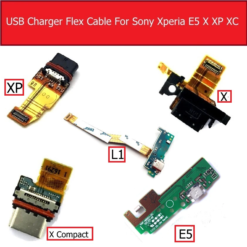 USB Charger Board For Sony Xperia E5/L1/X/X Performance/X Compact USB Charging Dock Connector Flex Cable Rempacement repair