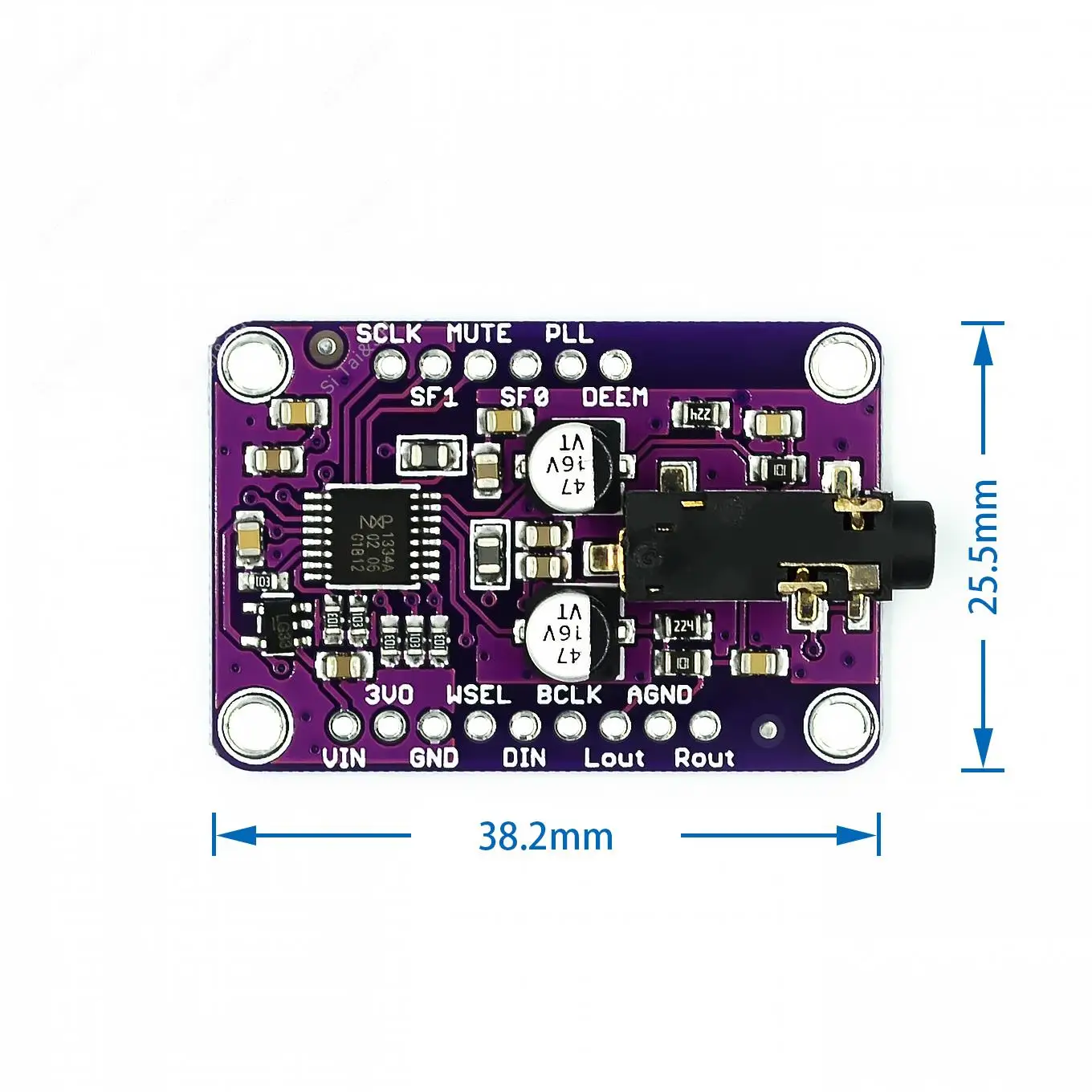 Modulo DAC 1334 scheda modulo Decoder Audio Stereo UDA1334A I2S DAC per Arduino 3.3V - 5V