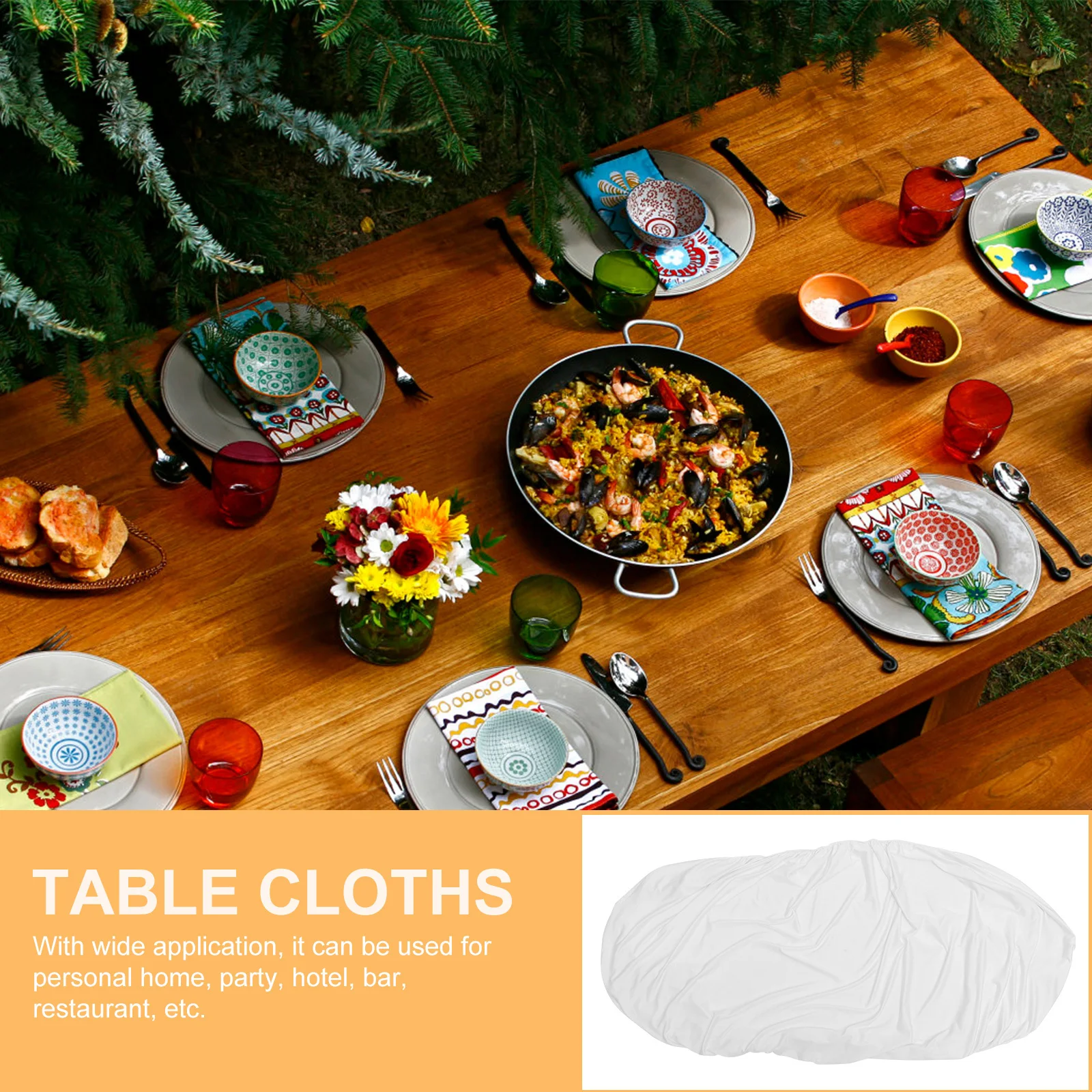 

Elastic Stretch Cover For Dining Table Home Restaurant Solid Color Decorative Tablecloth, Indoor Party Hotel Use, Table