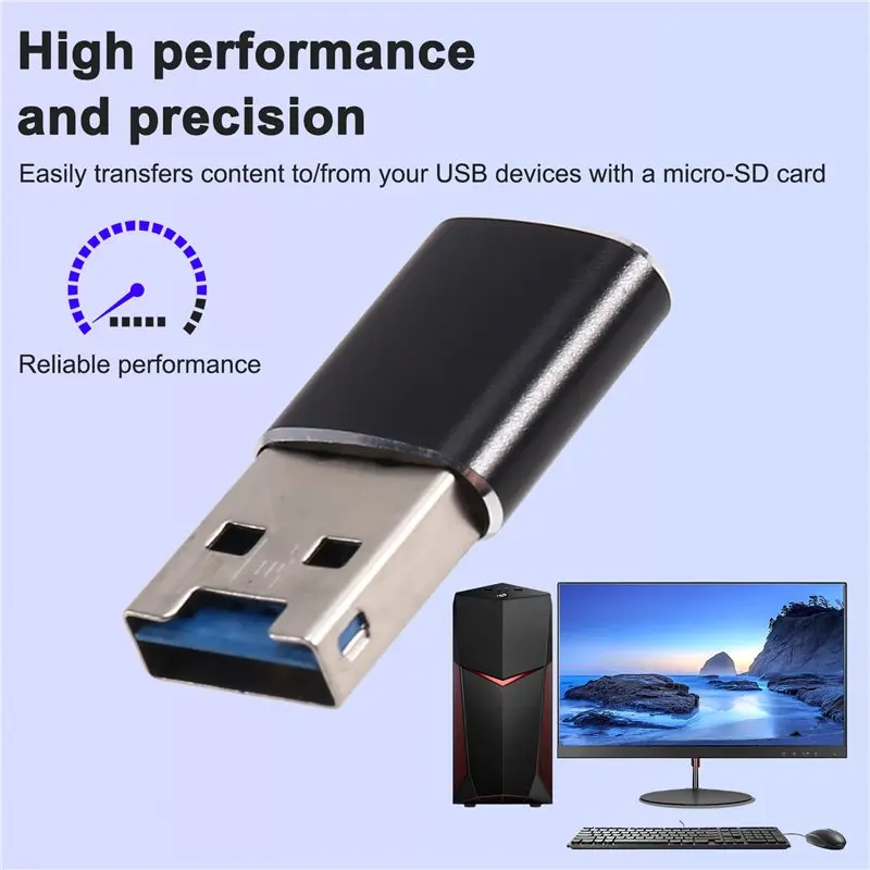 Aluminum Mini USB 3.0 Memory Card Reader Adapter For Micro-SD Card/TF Card Reader Adapter Pc Computer Laptop-PZZW