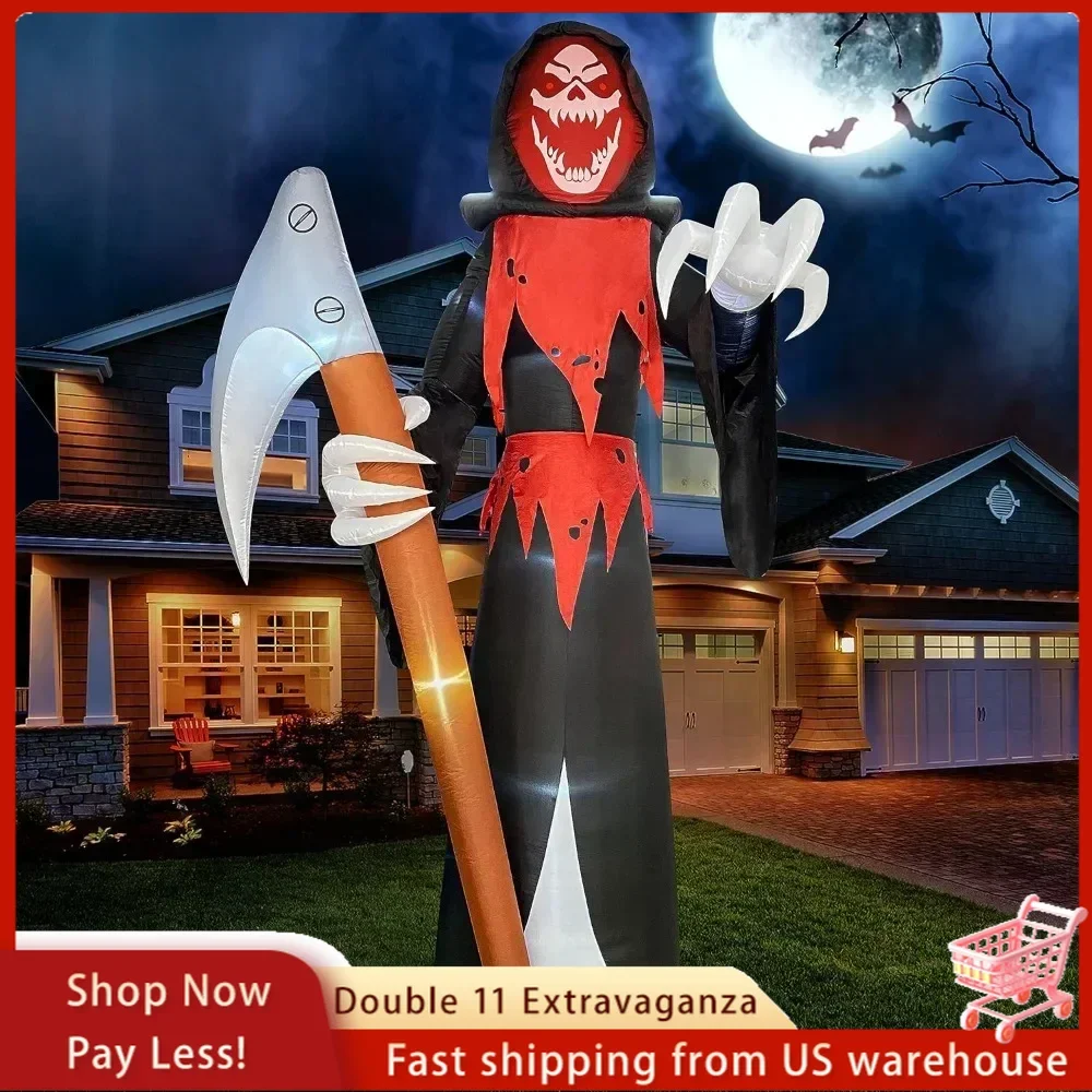 Halloween Ghost ,12 Ft Tall Halloween Inflatable Outdoor Decoration, Blow Up Halloween Yard Decorations, Grim Reaper Ha