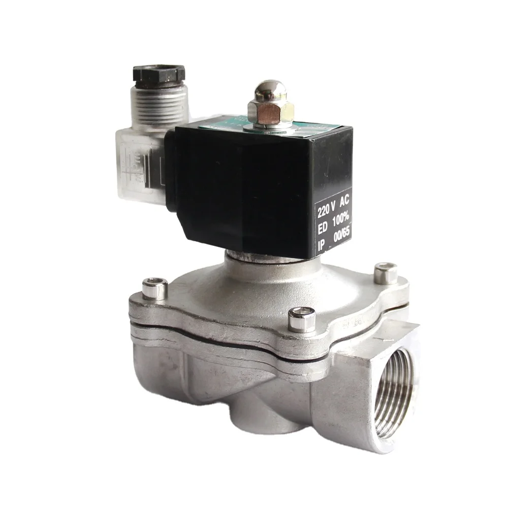 2W-20 2 Way Normally Closed 12v DC Water Air Gas 3/4inch Stainless Steel Solenoid Valve for Water