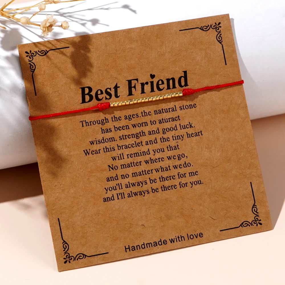 سوار مطرز بالخرز للرجال ، حبل أحمر بوهيمي ، سلسلة حبل مصنوعة يدويًا ، مجوهرات من الخرز الزجاجي ، هدية عيد الأب ، 1 * *