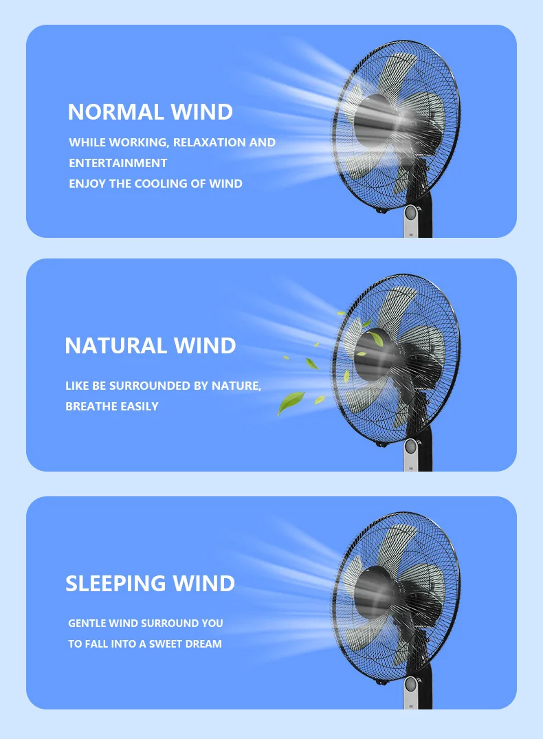 مروحة تخييم خارجية، عمر بطارية طويل، سعة كبيرة، مروحة أرضية تعمل بالطاقة الشمسية، كهربائية كبيرة تعمل بالتحكم عن بعد