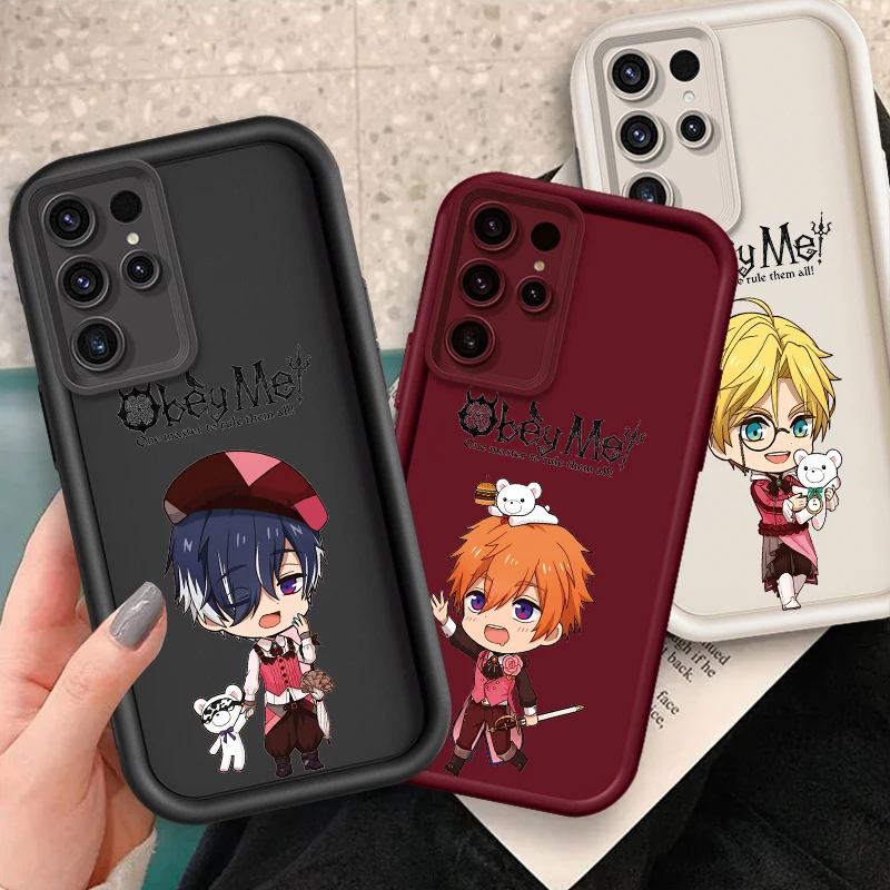 Obey Me Anime Cute For Samsung Note 20 S24 S23 S22 S21 S20 Ultra Plus FE A25 A23 A22 A15 A31 5G Eye Ladder Back Phone Case