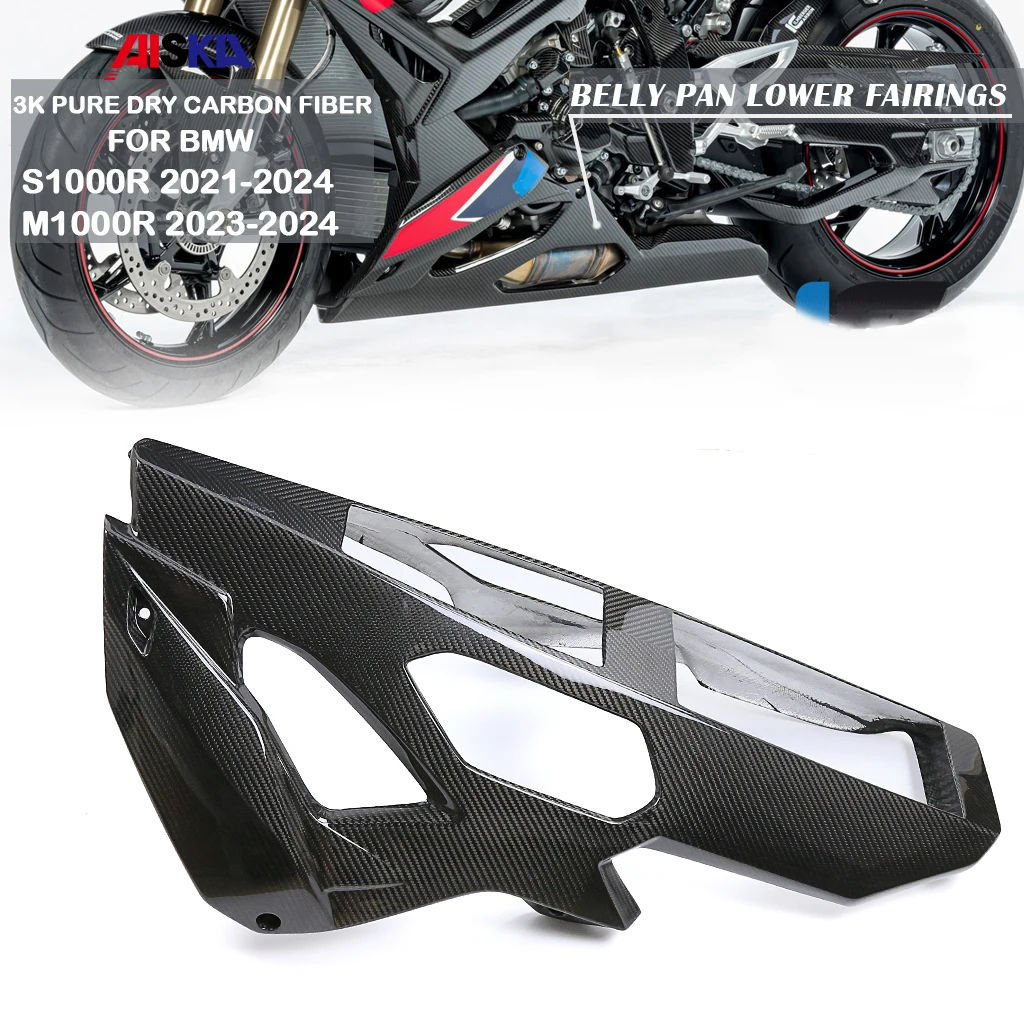 3K Dry Carbon Fiber Motorcycle Accessories Lower Belly Pan Fairing Chassis Protective Cover For BMW M S1000R 2021 2022 2023 2024