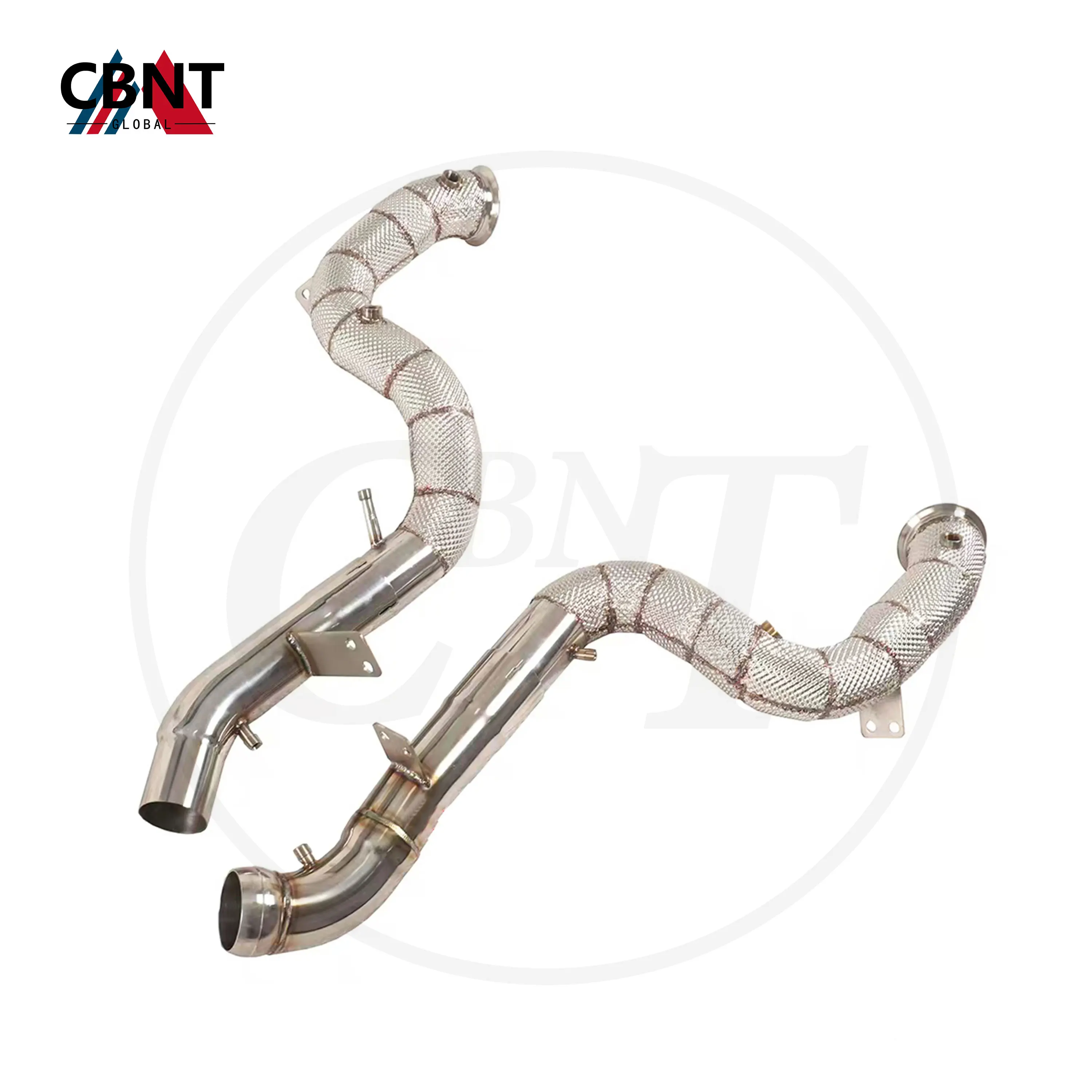 CBNT Downpipe for Mercedes Benz GLE63 4.0T 2021-2023 Exhaust Header with Catalytic Converter SS304 Tuning Exhaust System