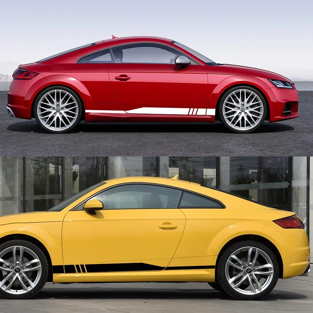 2Pcs Creative Long Side Stripes DIY Car Body Decoration Decals For Audi TT 8N MK1 MK2 8J Coupe MK3 8S Roadster TFSI Accessories view 4