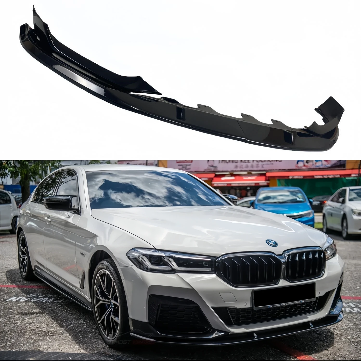 

4Pcs MP Style Gloss Black Car Front Bumper Lip Splitter For BMW G30 G31 530i 530d 540i M550i M Sport 2021-2023 Facelift Tuning
