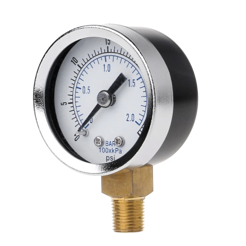 Utility Pressure Gauge 0-30psi 0-2bar Low Pressure Hydraulic Gauge Dual Scale Pressure Gauge 1/8\