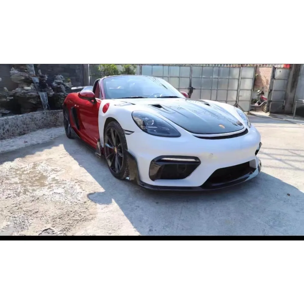 For Porsche 718 Kaman GT4 GT4RS OEM Real Dry Carbon Fiber FRONT LIP Front Bumper Car Modification Bumper Decoration Body Kit