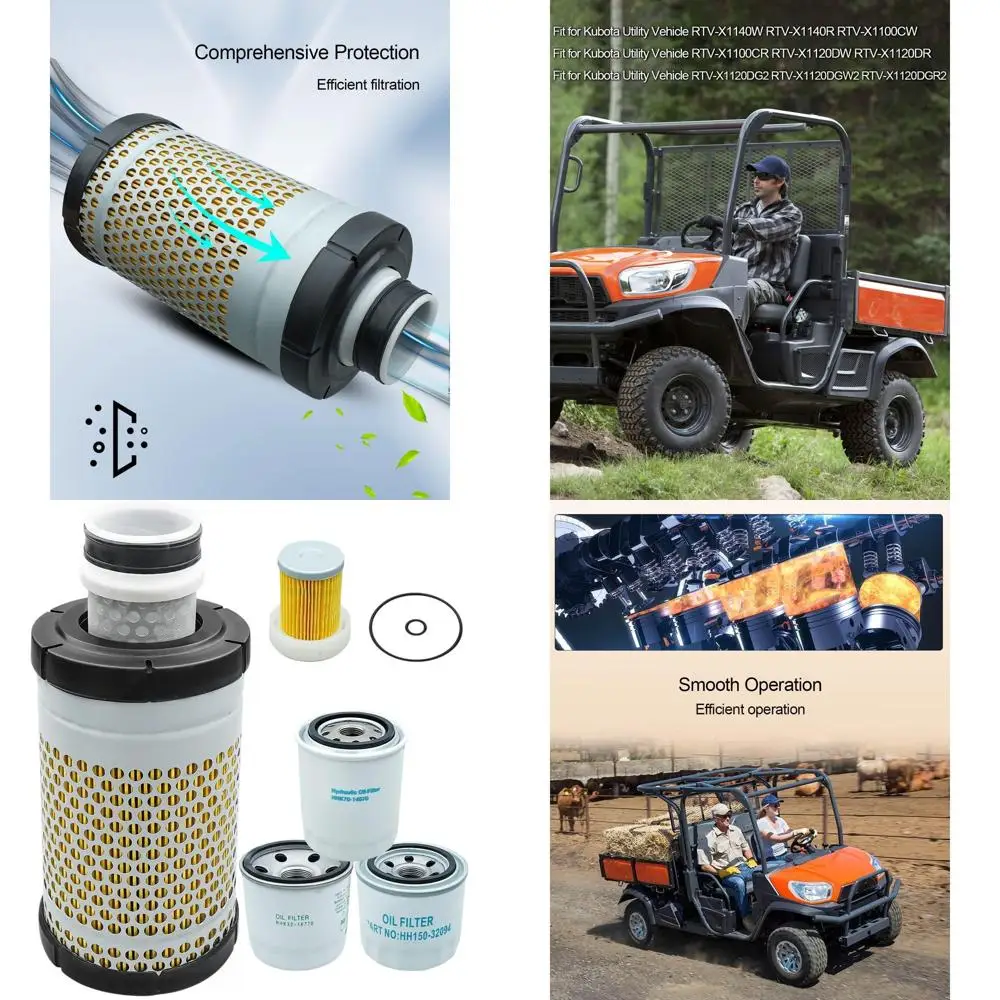 

5-Piece Filter Kit for Utility Vehicles, Compatible with RTV-X1100C, RTV-X1120D, RTV-X1140 Models, Replaces HH150-32094, 6A320-5