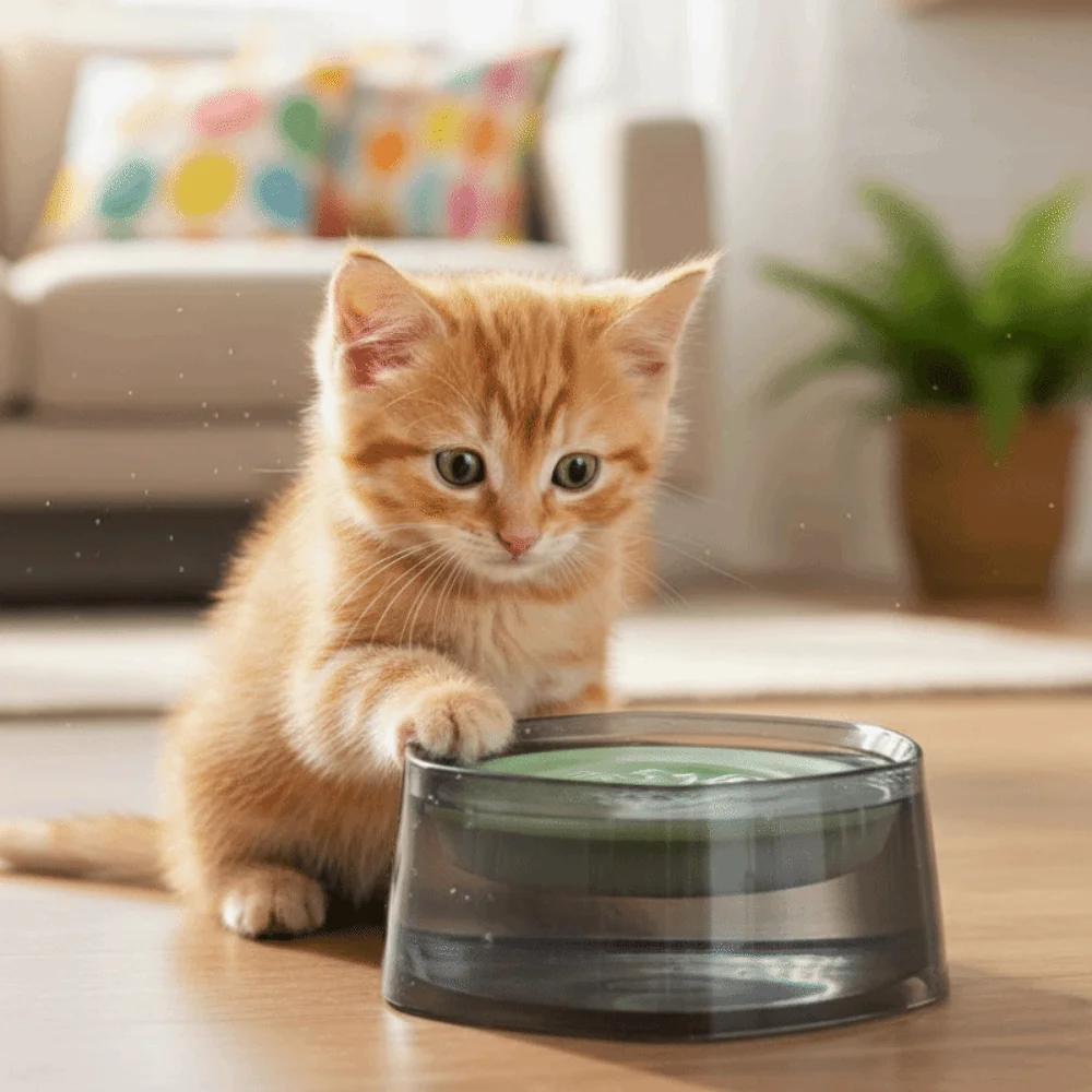 

Anti-Tip Dog Floating Water Bowl Removable Anti-Wet Mouth Pet Slow Feeder Bowl Non-Slip Plastic Pet Drinking Bowl Travel