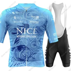 2024 Nice Métropole Team Cycling Jersey Set Short Sleeve France Clothing Mens Road Bike Shirts Suit Bicycle Bib Shorts MTB