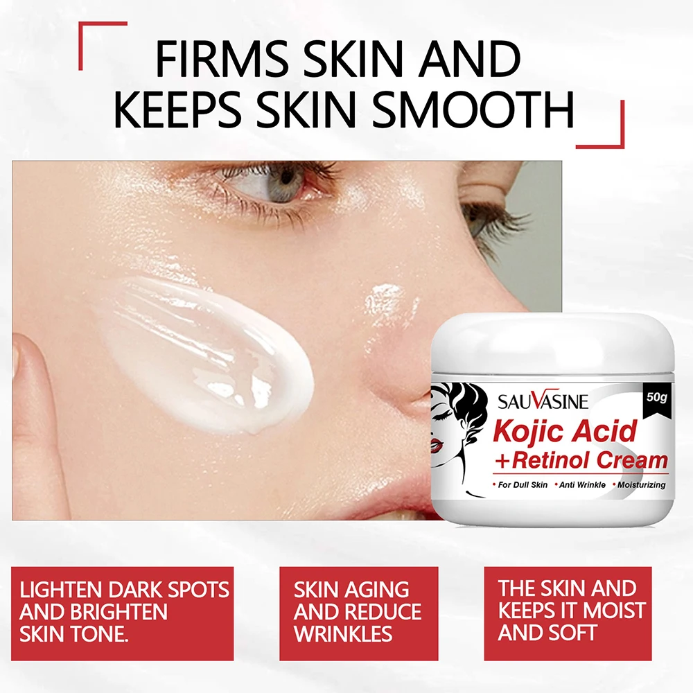 50g Kojic Acid Cream Remove Pigment Melanin Whitening Remove Dark Spots Cream Nourishing Resurfacing Fade Skin Care Face Cream