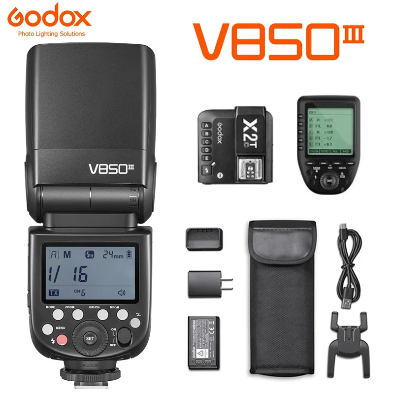 

GODOX V850III 76W HSS Speedlite 2600mAh Li-ion Battery 2.4G Flash GN60 X2T XPro for Camera Canon Nikon Sony Pentax Olympus Fuji