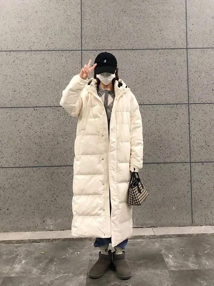 

Women's Long Over-Knee down Cotton Jaet Hooded Winter Coat Design Sensation Cotton Padded High Waist Commute Sle