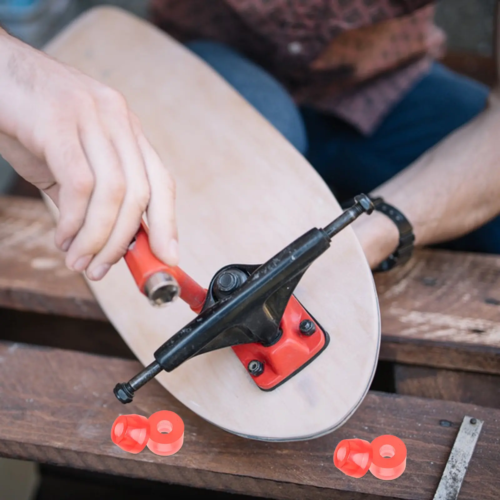 

Комплект из 4 амортизирующих накладок для скейтборда: премиальные эластичные полиуретановые вставки для комфортной езды, аксессуары для скейтбординга