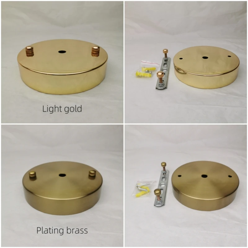 Ceiling Plate 120mm Wall Sconce Mount DIY Light Fittings Lamp Base Vintage Pendant Lamp Disc Base Black White Silver Gold Brass