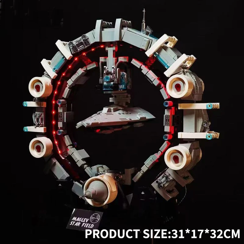 Nieuwe Battle Star Ship Bouwstenen Model Ruimteschip MOC Gemonteerd Speelgoed Sets Cool Ornament Kerstcadeaus voor Jongens Volwassen Kind - afbeelding 1
