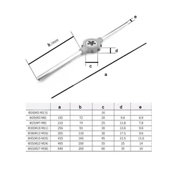For Circular Die Die Handle Frame Circular Die Handle Metalworking 12mm M1-M2 45 Steel High Torque Removable Booster Rod