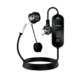 Carregador Portátil EV para Veículos Elétricos, Estação de Carregamento, Estação de Carregamento, Display Digital LED, Conector Tipo 2, 8-16A, 3.5KW, Tipo 2, 5m