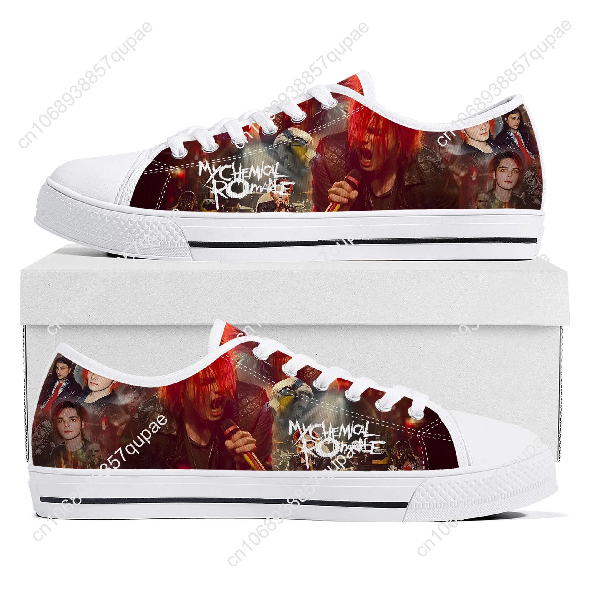 My Chemical Romance Rock Band Low Top High Quality Sneakers Mens Womens Teenager Canvas Sneaker Casual Couple Shoes Custom Shoe