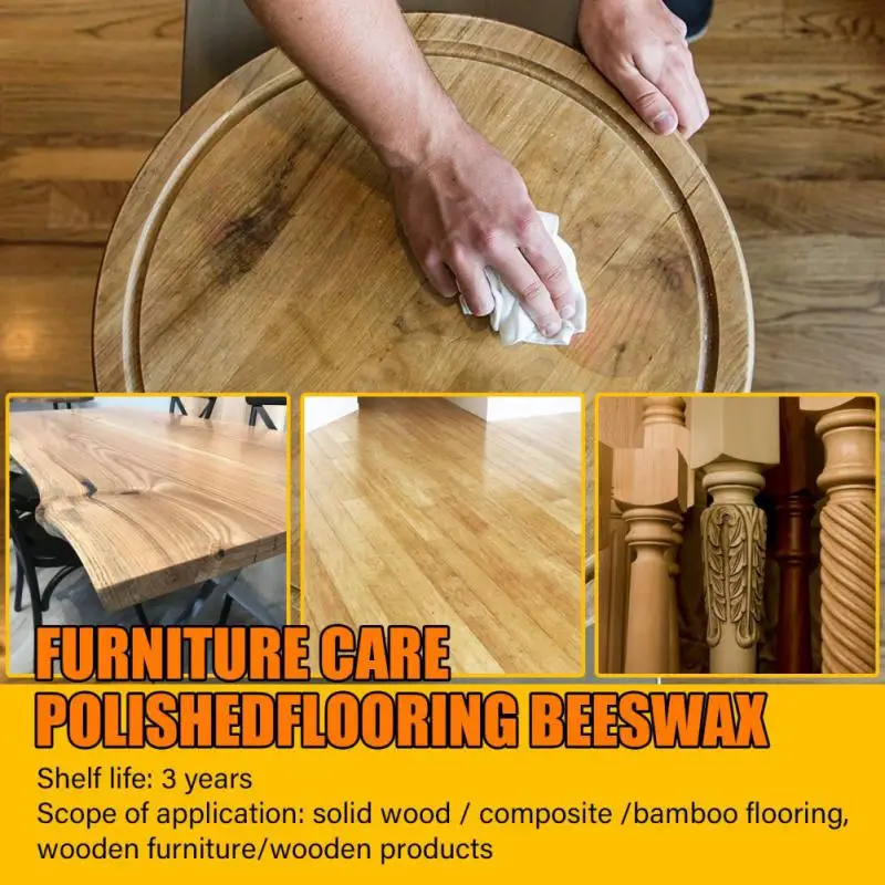 80g Natural Beeswax Wood Polish Wooden Furniture Polishing Care Cream Natural Pure Wax For Solid Wood Floor Clean Maintenance